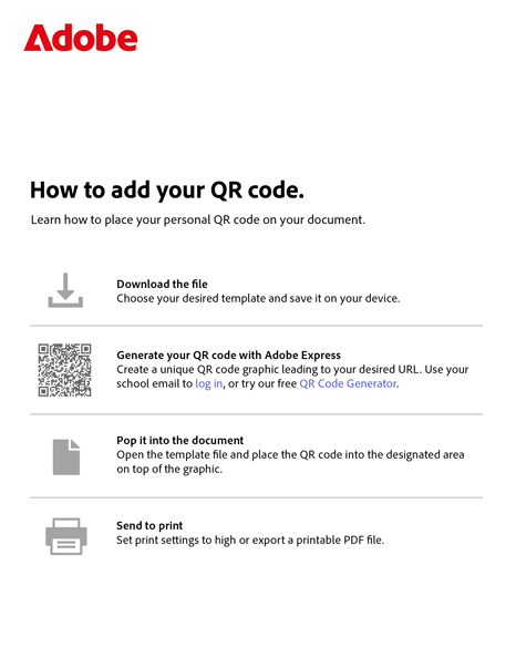 QR code instructions